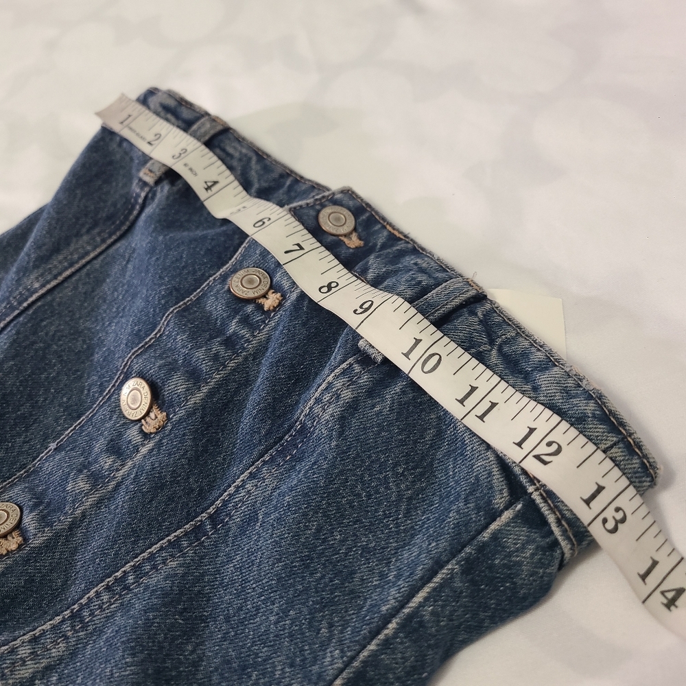 Zara Denim Button-Up Strapless Corset Maxi Dress NWT Size XS - Picture 9 of 16